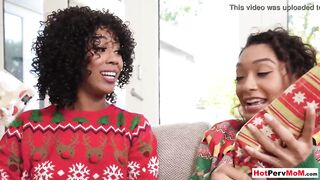 Slim ebony milf Misty Stone and teenie Sarah Lace preferring long white