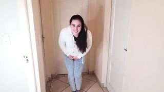 Desperate pissing in my jeans and fleece jacket
