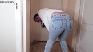 Desperate pissing in my jeans and fleece jacket