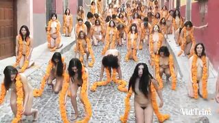 Nude group of cunt with mouth all together
