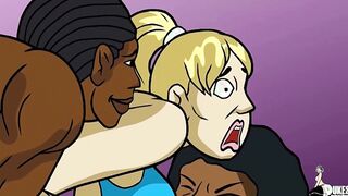 A nun and a cougar gets their pussies spread wide