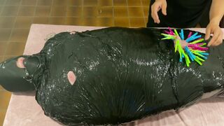 Plastic wrap bdsm | CBT | didn't let me cum