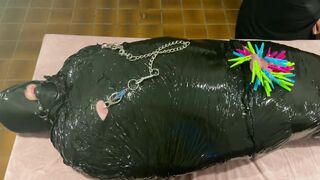 Plastic wrap bdsm | CBT | didn't let me cum