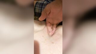 He's finger fuck deep into my tight soak cunt! Pain with satisfaction