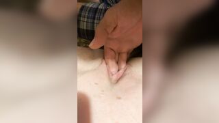He's finger fuck deep into my tight soak cunt! Pain with satisfaction