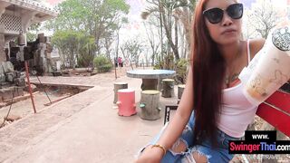 Thai GF visits Buddha before sex at home