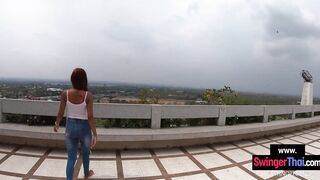 Thai GF visits Buddha before sex at home