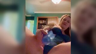 Deep throating my 9 inch sex toy