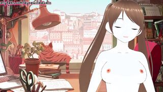 I needed a break while studying to please myself..i came three times and squirted (Anime Vtuber, ASMR)
