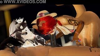 Otter and Cow come home to raw fucking from stallion boss