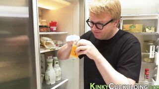 Dark Hair into glasses cuckolds and gets spermed