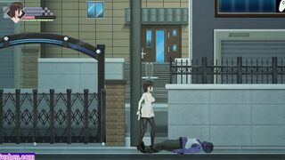 Curious cunt with mouth footjobs a zombie and gets soak with cum | Animated Game Gameplay | P2