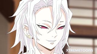 Demon Slayer - Uzui has an group sex with his 3 wives; Hinatsuru,Makio and Suma (animated)