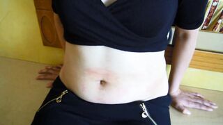 belly press my hand sinks inside your soft belly babe stomach gets excited penetrating it Stomach sex