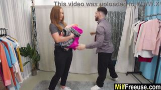 Fashion store owner freeusing assistant & milf customer