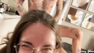 We just seen and she is already sucking off