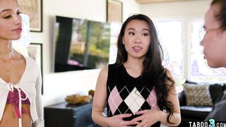 Hot lesbian teaching a petite asian teen