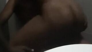 Sneaking inside toilet inside party 