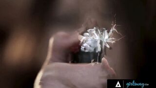 GIRLSWAY - Big Tit Vampire Fucks Rough A Adorable Dark Haired She Found Into A Stable