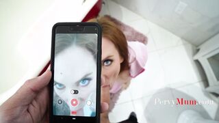 Big Titted Red Haired Stepmom Inside Yoga Leggings Sucks Me Into Shower
