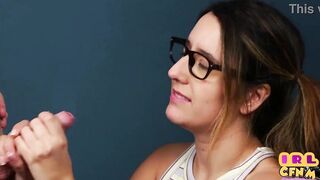 HJ and ORAL SEX CFNM Women jerks and wanks boyfriend till jizzed