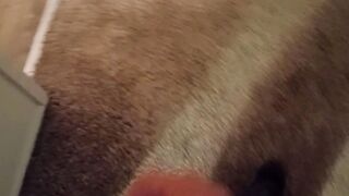 Making my piss whore fiance swallow my piss after jacking off to porn