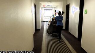 Slutty room service maid gets fucked by hotel guest