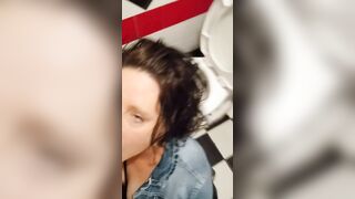 Drinking my man's piss inside the toilet at the bar