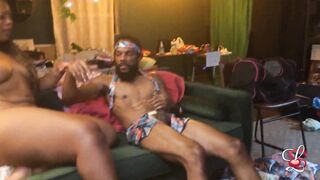 shanice taking 2 bbcs at a homemade birthday party