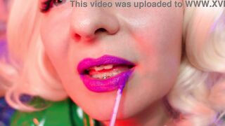 lipstick seduce - ASMR closeup film of pin up cougar Arya
