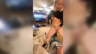Slim Blonde Pees on Hubby