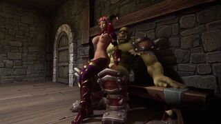 Orcs with huge Dicks and Elven Chicks Sex Party | Warcraft Parody