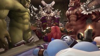 Orcs with huge Dicks and Elven Chicks Sex Party | Warcraft Parody
