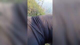 Bimbo fiance makes herself squirt by the river before sucking off cum out of my penis