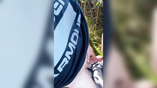 Bimbo fiance makes herself squirt by the river before sucking off cum out of my penis