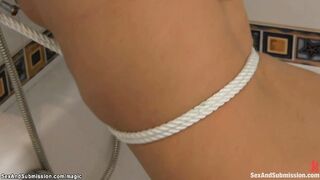 Hairy babe gang banged in apartment