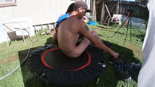 Outdoor Huge Butt Trampoline Banged!!