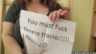 Big Tit long belly plumper seduces fitness coach