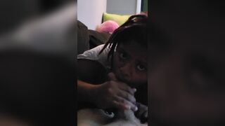 Deadhead sloppily blows long white dick