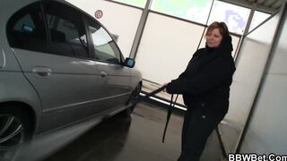 Fat butt fatty gets nailed into the shower