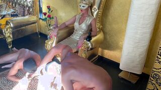 Group sex. Double penetration. Servants sexually serve the queen. Part one.