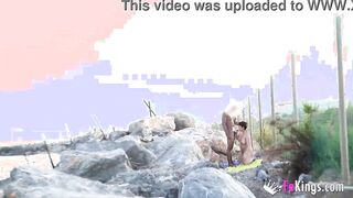 Korin seduces a random stranger by the beach... While other people watches!