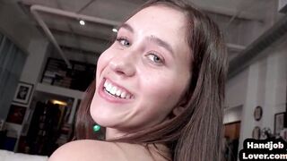 Dirtytalking 18 year old jerks n riding point of view cock before pussytoying