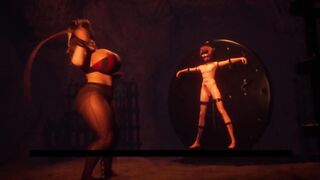 Whipping FETISH Domination with Hero and Witch - Japanese Animated Game