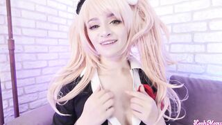 Junko Enoshima enjoying with cumshot Leah Meow