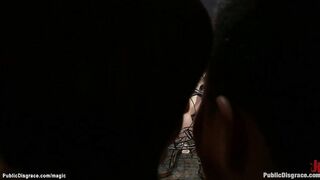 Redhead fisted and fucked in public