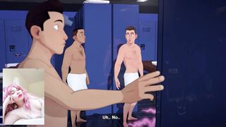 Hot succubus boned by men into the locker room into the booty and she blown them