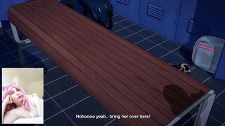 Hot succubus boned by men into the locker room into the booty and she blown them