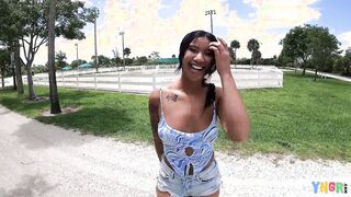 YNGR - Chicago 19 Yo Ameena Green Blows Penis Into Outdoor Before Oiling Up And Fucking Rough