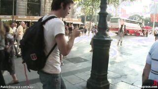 Monster boobs Latina fucked in public